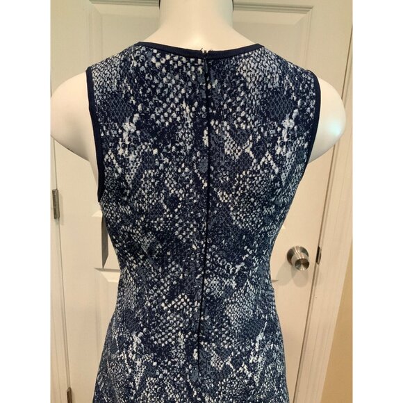 Michael Kors Blue Geometric Reptile Patterned A-Line Dress, Size s - Picture 5 of 6